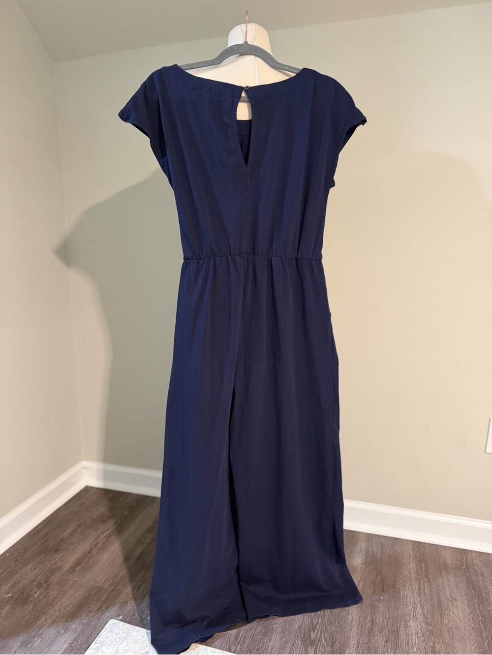 Pact Navy Jumpsuit - Cap Sleeve, Organic Cotton, Sustainable, Natural Fiber - Picture 3 of 10